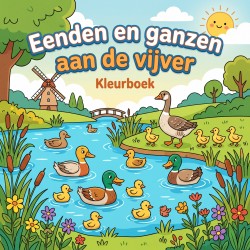 Eenden en ganzen aan de vijver