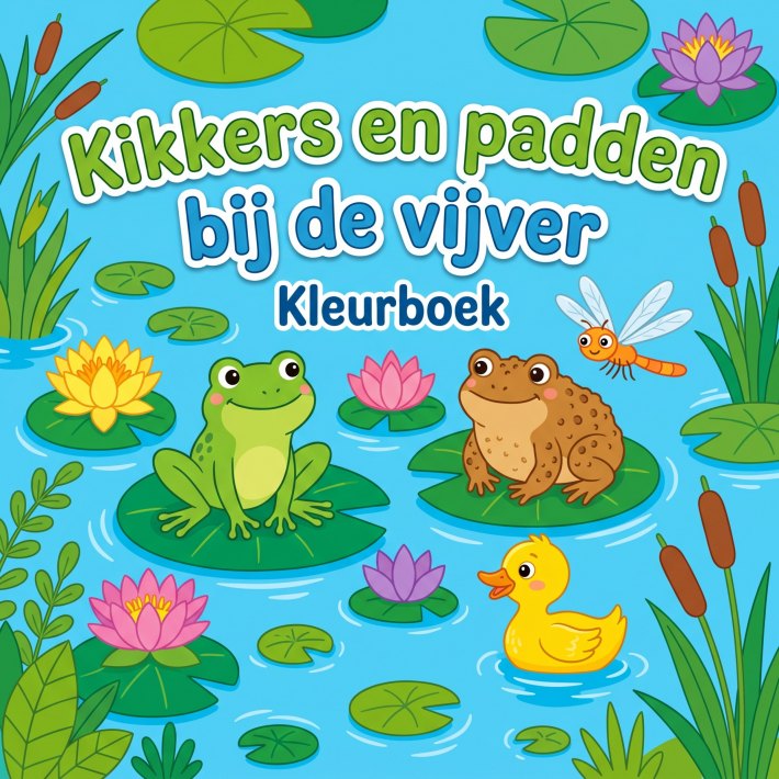 Kikkers en padden bij de vijver