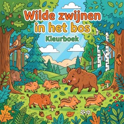 Wilde zwijnen in het bos