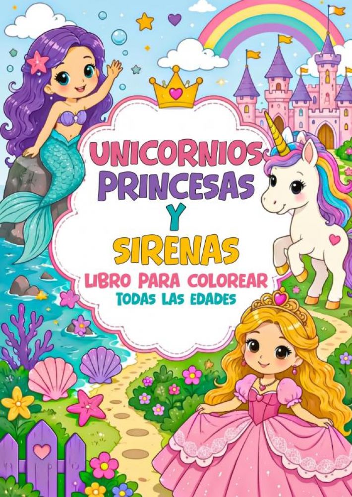 Libro para Colorear - Unicornios, Princesas y Sirenas