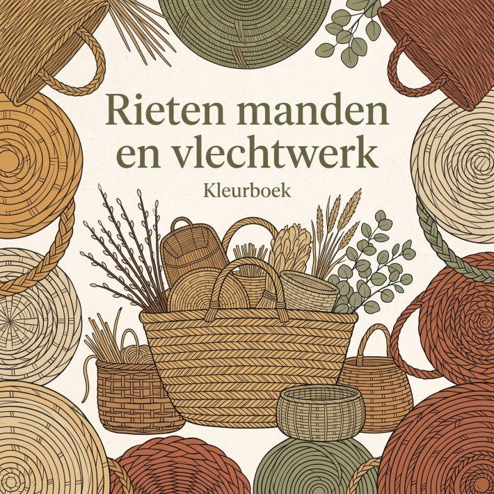 Rieten manden en vlechtwerk