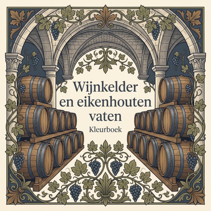 Wijnkelder en eikenhouten vaten