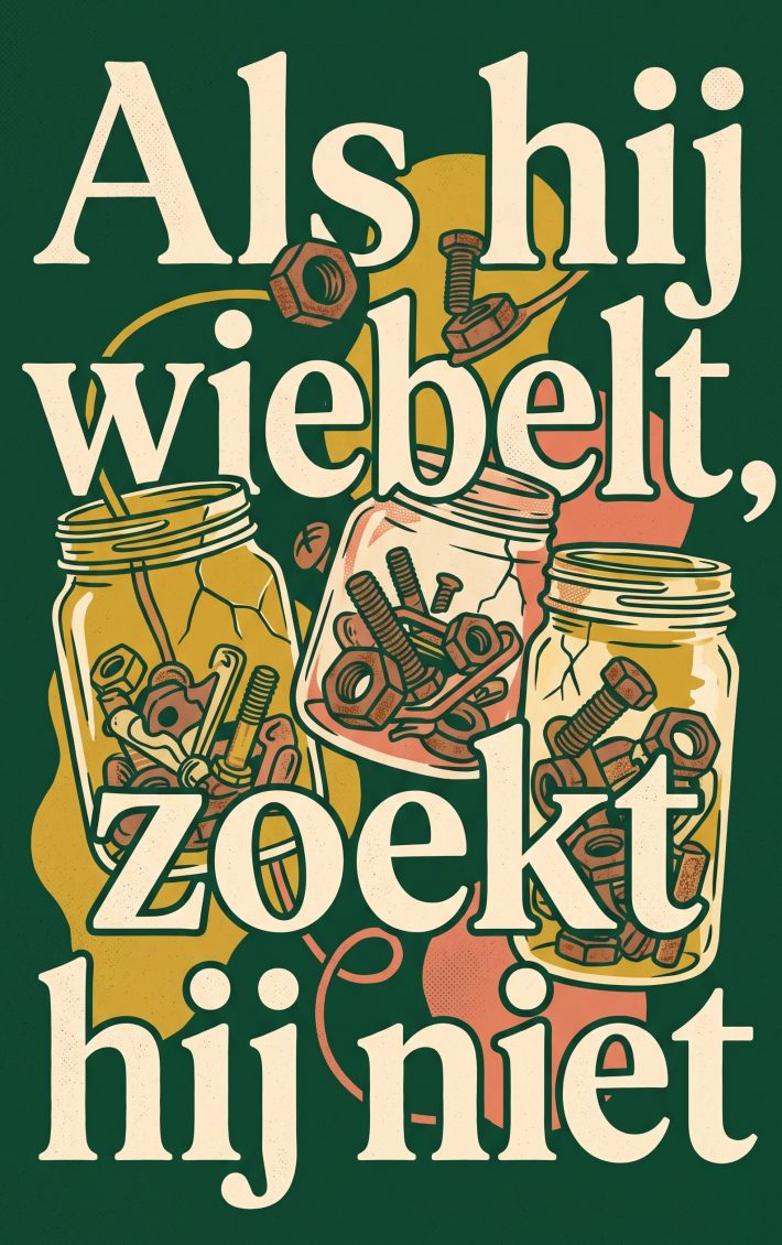 Als hij wiebelt, zoekt hij niet