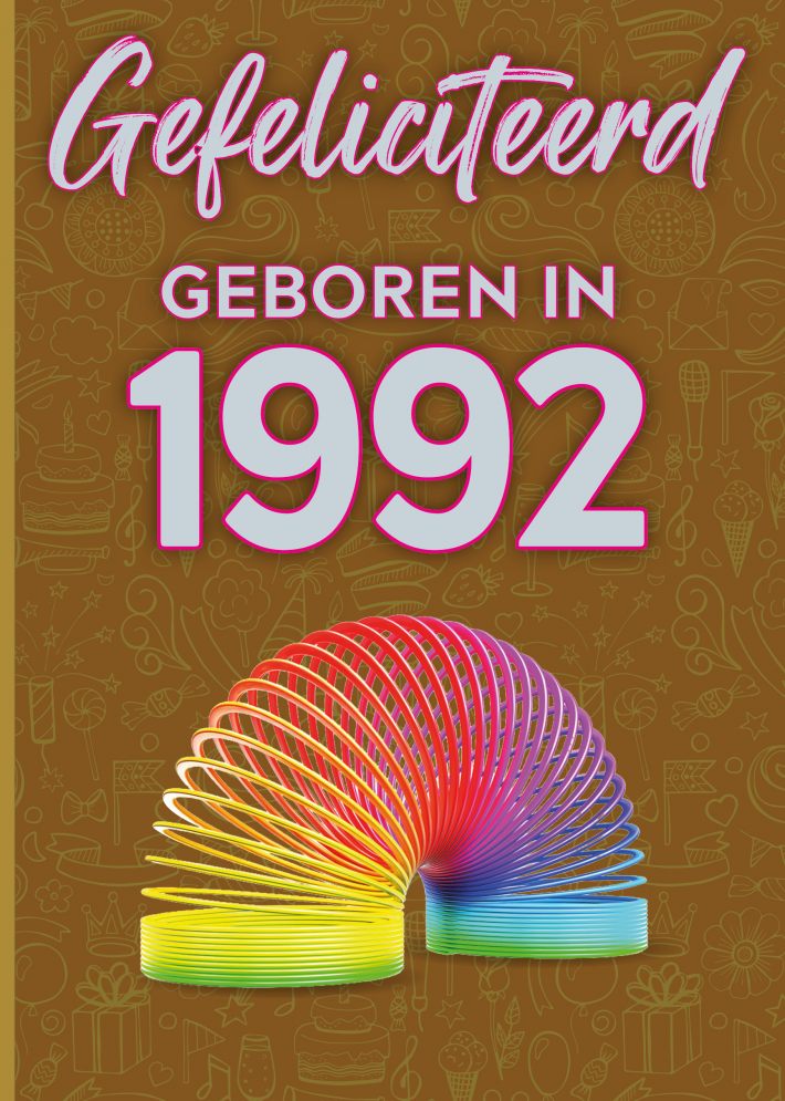 Gefeliciteerd geboren in 1992 set van 4