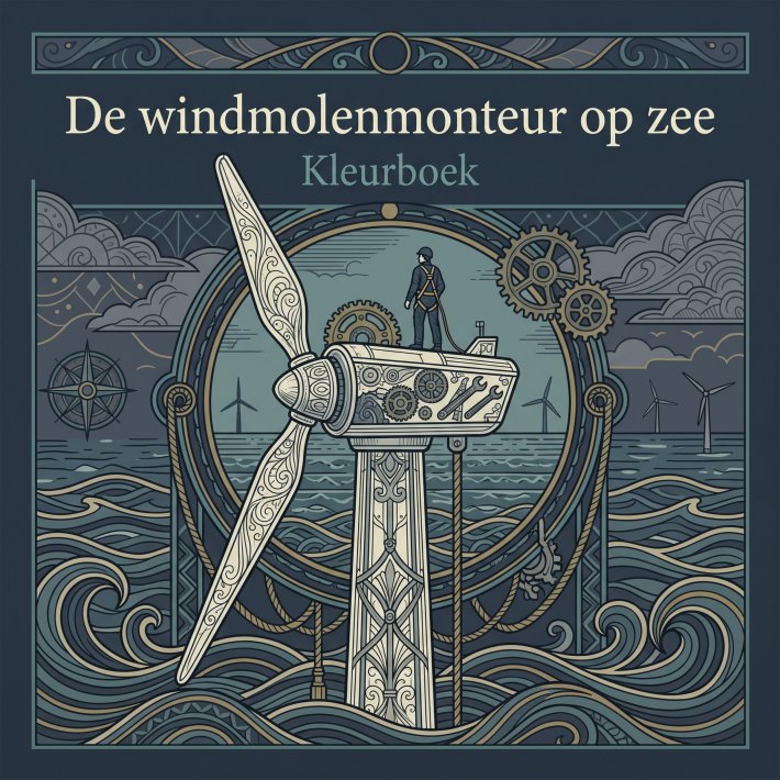 De windmolenmonteur op zee