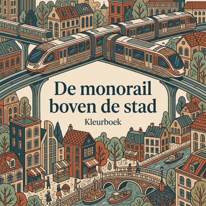 De monorail boven de stad