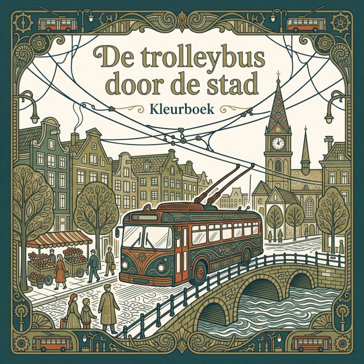De trolleybus door de stad