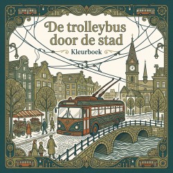 De trolleybus door de stad