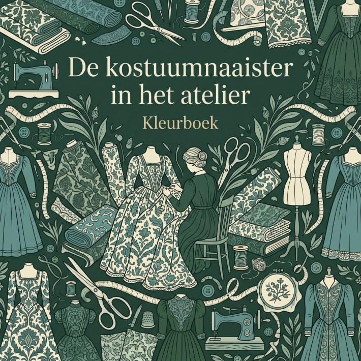 De kostuumnaaister in het atelier