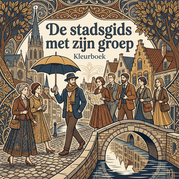 De stadsgids met zijn groep